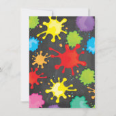 Paintball Birthday Party chalkboard achtergrond Kaart (Achterkant)