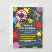 Paintball Birthday Party chalkboard achtergrond Kaart (Voorkant)