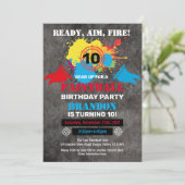 Paintball Birthday Party Invitation Kind Teen Adul Kaart (Staand voorkant)
