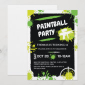 Paintball Birthday Party Kaart (Voorkant / Achterkant)