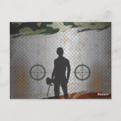 Paintball Birthday Party: Militaire Camo USA Invit Briefkaart (Achterkant)