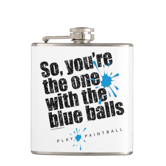 Paintball Blue Balls Heupfles (Voorkant)