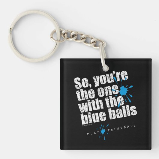 Paintball Blue Balls Sleutelhanger (Voorkant)