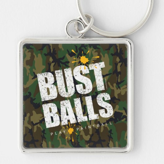 Paintball Bust Balls (camo) Sleutelhanger (Voorkant)
