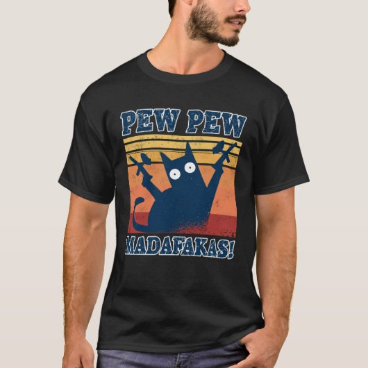 Paintball Cat Pew Pew Madafakas Crazy Cat  Paintba T-shirt (Voorkant)
