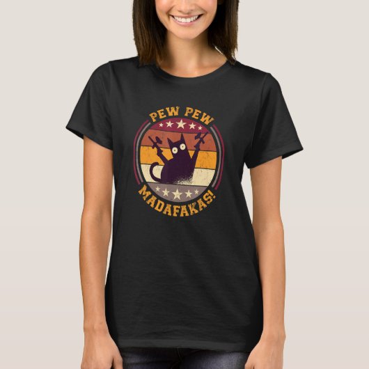 Paintball Cat Pew Pew Madafakas Crazy Cat Paintba T-shirt (Voorkant)