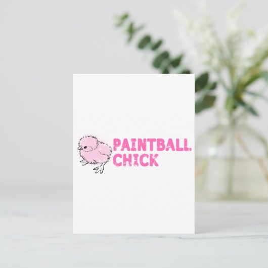 Paintball Chick Briefkaart (Staand voorkant)
