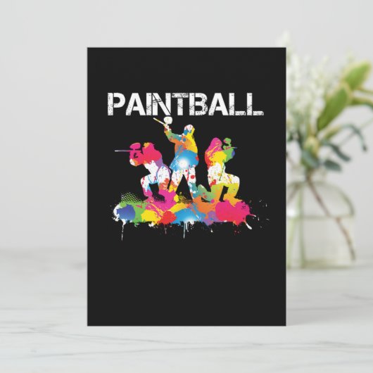 Paintball Color Splat Paintball Player Gift Kaart (Staand voorkant)