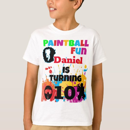 Paintball Colorful Matching Birthday Boy T-shirt (Voorkant)