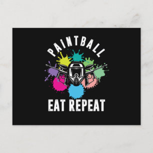 Paintball Eet Herhaal Paintball Speler Marker Cade Briefkaart