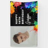 Paintball-fotogeboortepartij-uitnodiging Spandoek (Verticaal)