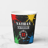 Paintball Fun Paint Splatter Kids Verjaardagsfeest Papieren Bekers (Voorkant)