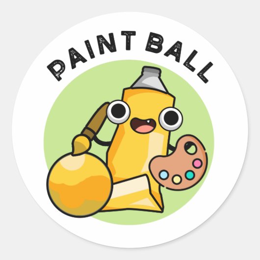 Paintball Funny Paint Pun Ronde Sticker (Voorkant)