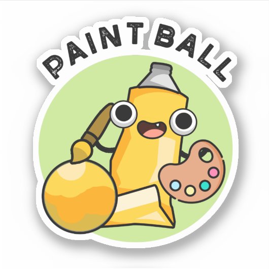 Paintball Funny Paint Pun Sticker (Voorkant)
