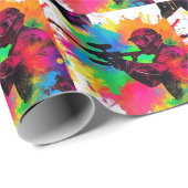 Paintball Gamer Kleurrijk Ontwerp Cadeaupapier (Rol Hoek)