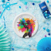 Paintball Gamer Kleurrijk Ontwerp Papieren Bordje (Feest)