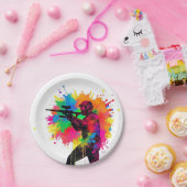 Paintball Gamer Kleurrijk Ontwerp Papieren Bordje (Feest)