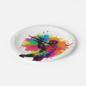 Paintball Gamer Kleurrijk Ontwerp Papieren Bordje (Gekanteld)