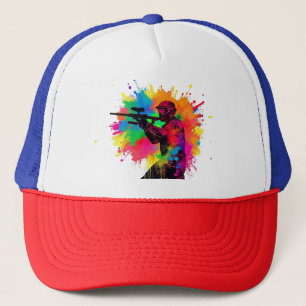 Paintball Gamer Kleurrijk Ontwerp Trucker Pet