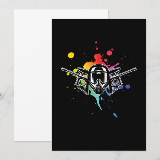 Paintball Helmet Paintball Player Marker Gift Kaart (Voorkant / Achterkant)