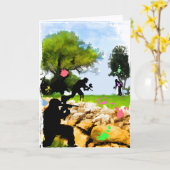 Paintball in de Lente Kaart (Gele Bloem)