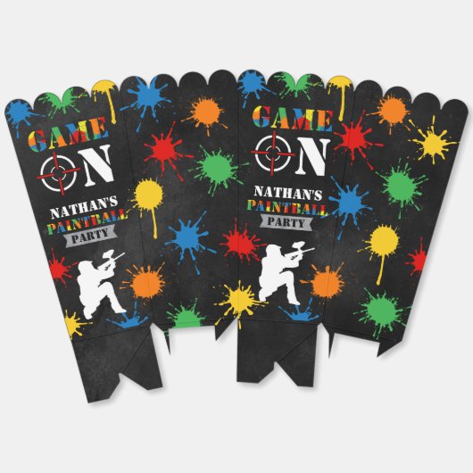 Paintball Kids Verjaardagsfeest Favoriete Boxen Bedankdoosjes (Ongevouwen)
