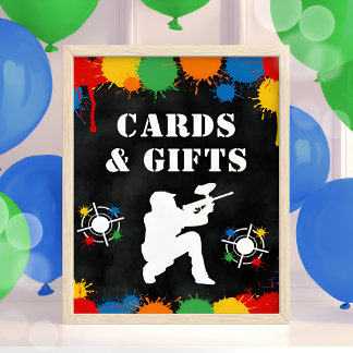 Paintball Kids Verjaardagsfeest Kaarten & Geschenk Poster