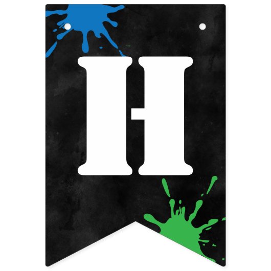 Paintball Kinder Happy Birthday Vlaggetjes (Tweede vlag)