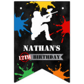 Paintball Kinder Happy Birthday Vlaggetjes (Eerste vlag)