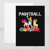 Paintball Kleur Splat Paintball Speler Cadeau Kaart (Voorkant / Achterkant)