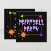 PAINTBALL KRIJGEN-SATHER PARTIJ INVITATION INVITE KAART (Voorkant / Achterkant)