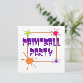 PAINTBALL KRIJGEN-SATHER PARTIJ INVITATION INVITE KAART (Staand voorkant)