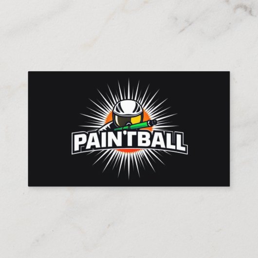 Paintball Logo Game Player Pop Art Graphic Visitekaartje (Achterkant)