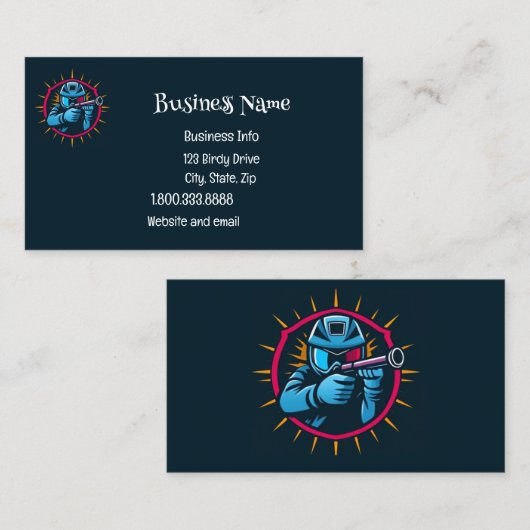 Paintball Logo Game Player Pop Art Graphic Visitekaartje (Voorkant / Achterkant)