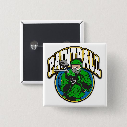 Paintball Logo Vierkante Button 5,1 Cm (Voorkant /achterkant)