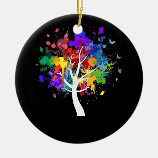 Paintball Multi-Color Splat Art Keramisch Ornament (Voorkant)
