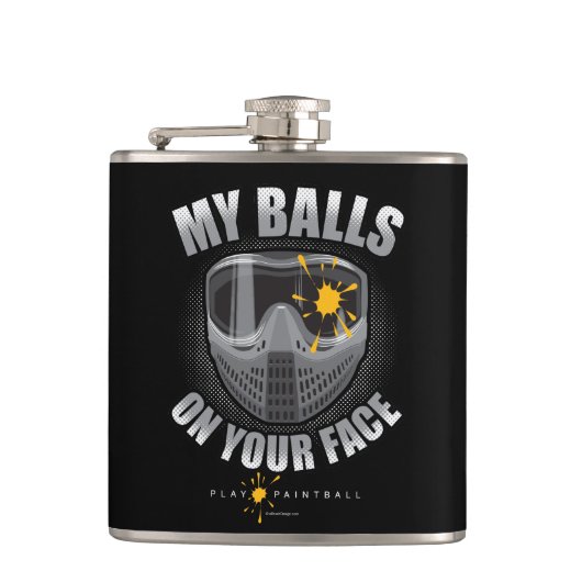 Paintball op je gezicht heupfles (Voorkant)