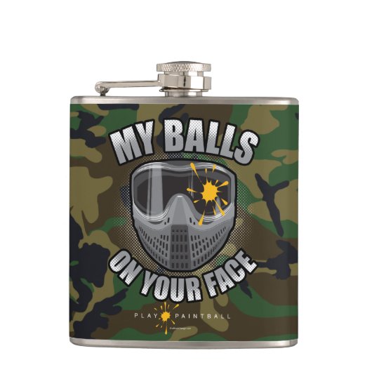 Paintball op je gezicht heupfles (Voorkant)