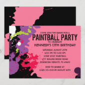 Paintball Paintball Birthday Party Kaart (Voorkant / Achterkant)