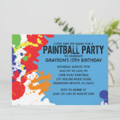 Paintball Paintball Birthday Party Kaart (Staand voorkant)