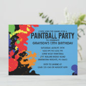 Paintball Paintball Birthday Party Kaart (Staand voorkant)