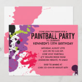 Paintball Paintball Birthday Party Kaart (Voorkant / Achterkant)
