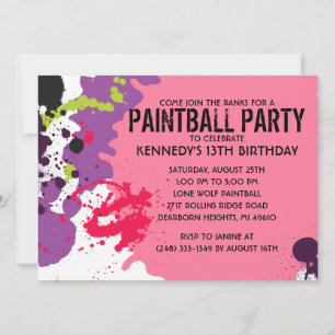 Paintball Paintball Birthday Party Kaart