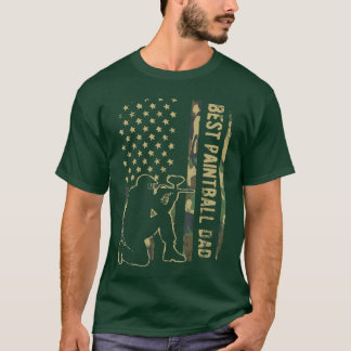 Paintball Papa Camouflage Amerikaanse Vlag Vaderda T-shirt