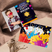Paintball Party Birthday Photo Invitation Kaart