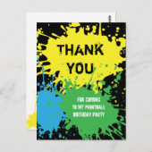 Paintball Party Dank je Briefkaart (Voorkant / Achterkant)