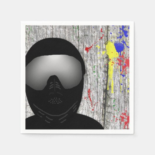 Paintball Party Paper Cocktail Napkin Servet (Voorkant)