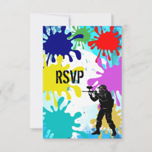 Paintball Party RSVP Kaartje