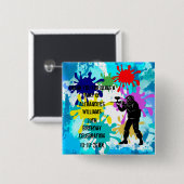 Paintball Party Vierkante Button 5,1 Cm (Voorkant /achterkant)