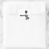 Paintball Pistool 4 Vierkante Sticker (Tas)